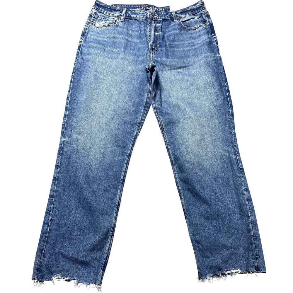 American Eagle Outfitters Mom Jeans Womens 16 Blue High Rise 33x28.5 Stretch